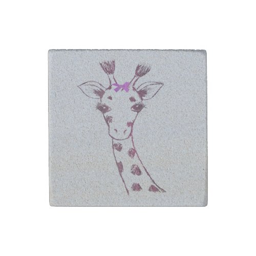Ms Giraffe cute sarcastic design Stone Magnet
