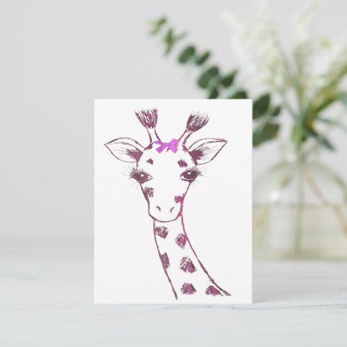 Ms Giraffe cute sarcastic design Thank You Card