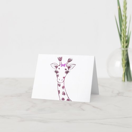 Ms Giraffe cute sarcastic design Thank You Card