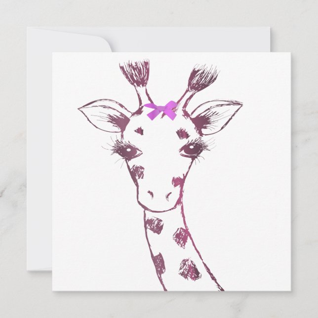 Ms. Giraffe Cute Sarcastic Design  Thank You Card (Front)