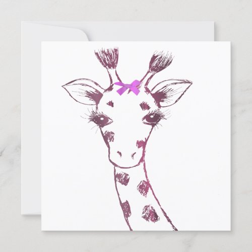 Ms Giraffe Cute Sarcastic Design  Thank You Card