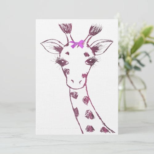 Ms Giraffe cute sarcastic design Thank You Card