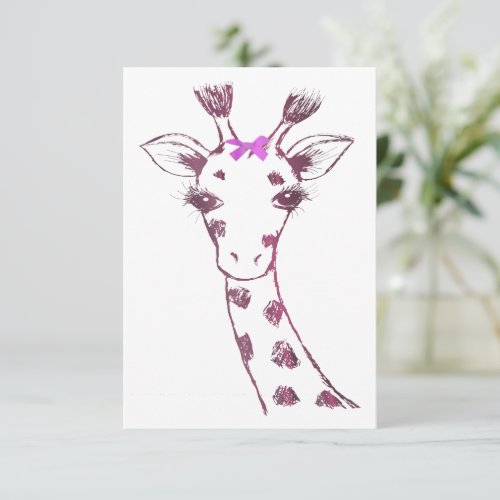 Ms Giraffe cute sarcastic design Thank You Card