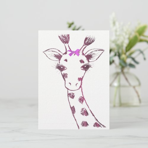 Ms Giraffe cute sarcastic design Thank You Card
