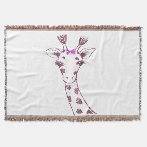 Ms Giraffe cute sarcastic design Throw Blanket
