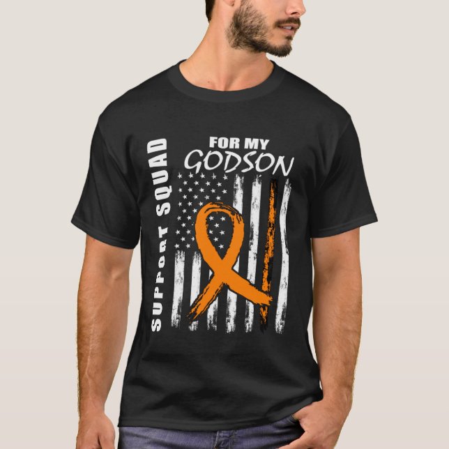 MS Godson Multiple Sclerosis Awareness Flag Godpar T-Shirt (Front)