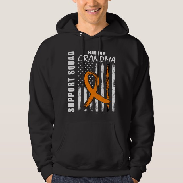 MS Grandma Multiple Sclerosis Awareness US Flag Fa Hoodie (Front)