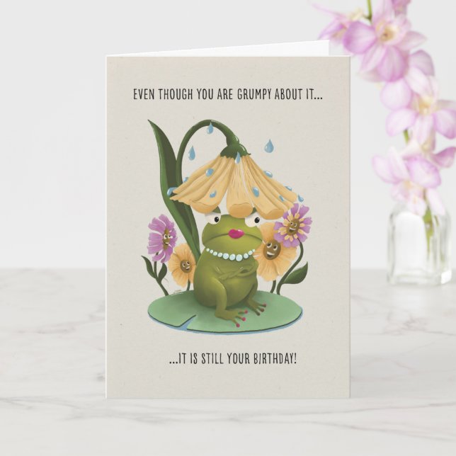 Ms. Grumpy Frog Card (Orchid)