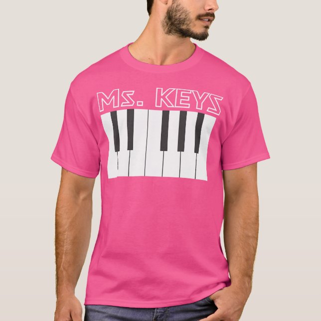 Ms. Keys Keyboard Piano Player Musical T-Shirt (Front)