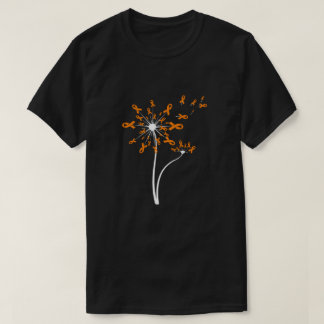 MS Leukemia Kidney Awareness Dandelion Orange Ribb T-Shirt