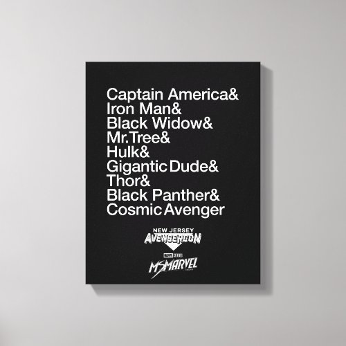 Ms Marvel  Avengercon _ Hero Ampersand List Canvas Print