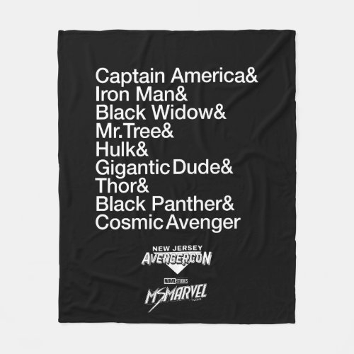 Ms Marvel  Avengercon _ Hero Ampersand List Fleece Blanket