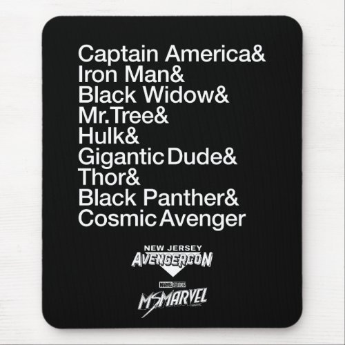 Ms Marvel  Avengercon _ Hero Ampersand List Mouse Pad