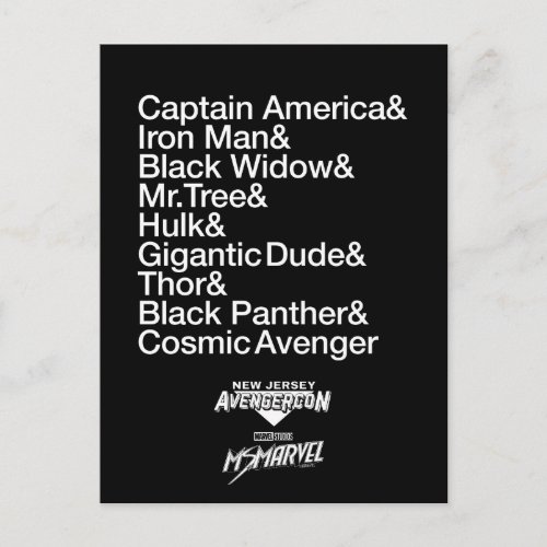 Ms Marvel  Avengercon _ Hero Ampersand List Postcard