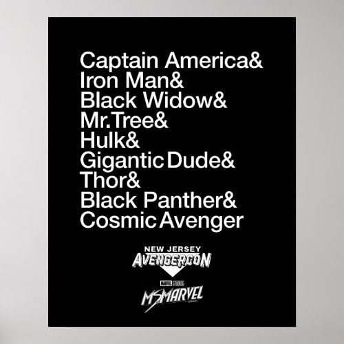 Ms Marvel  Avengercon _ Hero Ampersand List Poster