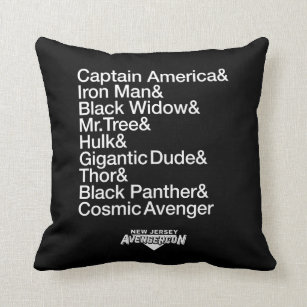 Ms. Marvel   Avengercon - Hero Ampersand List Throw Pillow