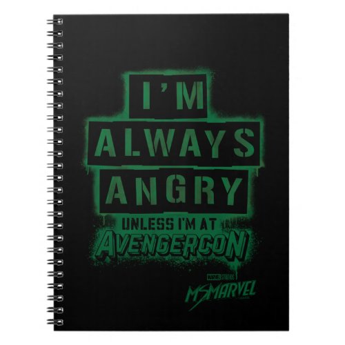 Ms Marvel  Avengercon _ Hulk Im Always Angry Notebook