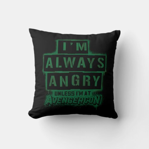 Ms Marvel  Avengercon _ Hulk Im Always Angry Throw Pillow