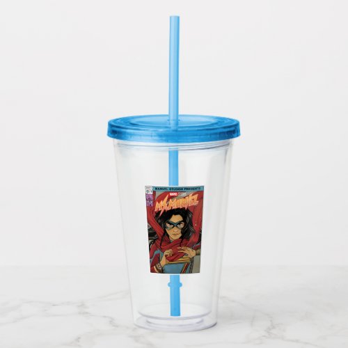 Ms Marvel  Comic Book Cover Tribute Acrylic Tumbler