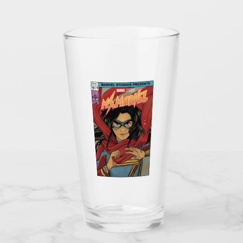 Ms Marvel  Comic Book Cover Tribute Glass