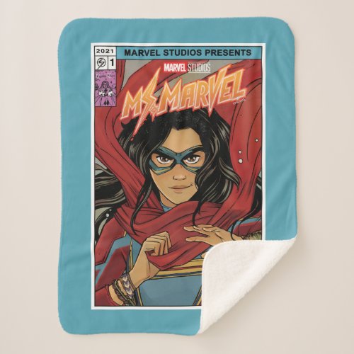 Ms Marvel  Comic Book Cover Tribute Sherpa Blanket