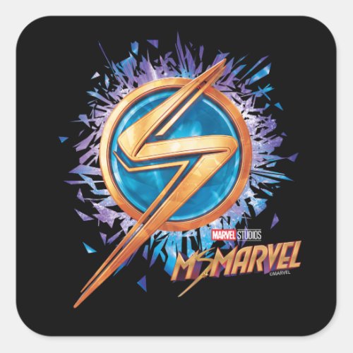 Ms Marvel  Golden Logo Square Sticker