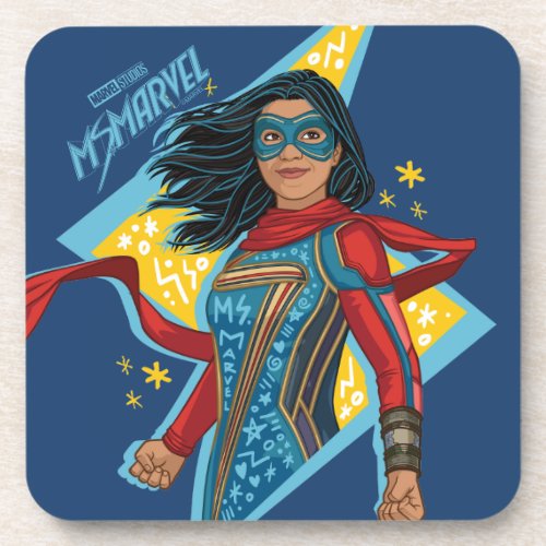 Ms Marvel  Heroic Lightning Bolt Doodle Beverage Coaster