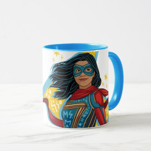 Ms Marvel  Heroic Lightning Bolt Doodle Mug
