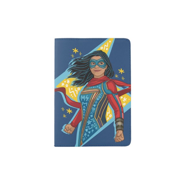 Ms. Marvel | Heroic Lightning Bolt Doodle Passport Holder (Front)