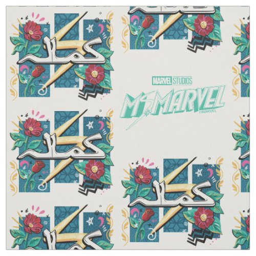 Ms Marvel  Kamala Floral Name Script Fabric