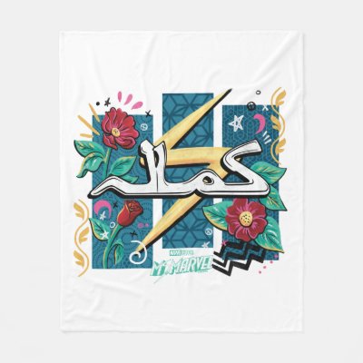 Ms. Marvel | Kamala Floral Name Script Fleece Blanket