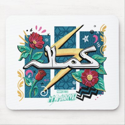 Ms. Marvel | Kamala Floral Name Script Mouse Pad
