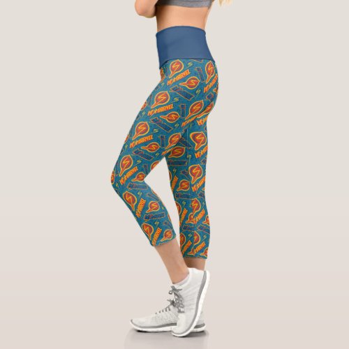 Ms Marvel  Logo Doodle Pattern Capri Leggings