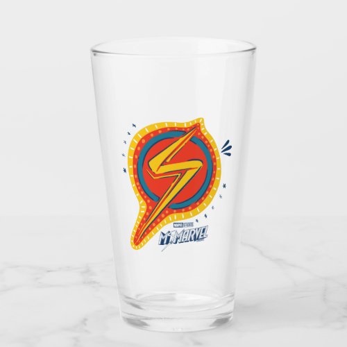 Ms Marvel  Logo Doodle Pattern Glass