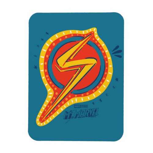 Ms Marvel  Logo Doodle Pattern Magnet