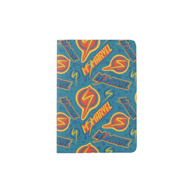 Ms. Marvel | Logo Doodle Pattern Passport Holder (Front)