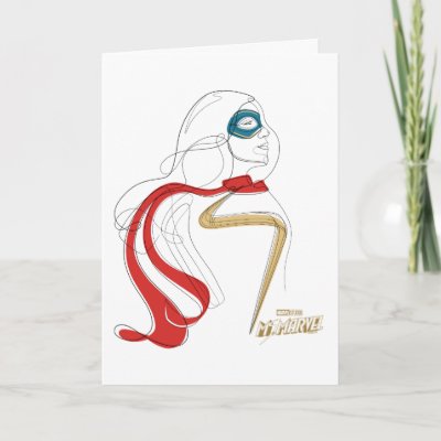 Ms. Marvel | Minimalist Single Line Drawing Card