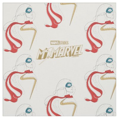 Ms. Marvel | Minimalist Single Line Drawing Fabric
