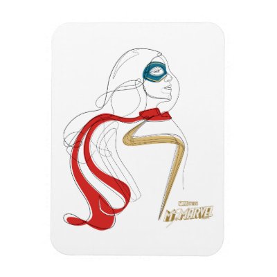 Ms. Marvel | Minimalist Single Line Drawing Magnet
