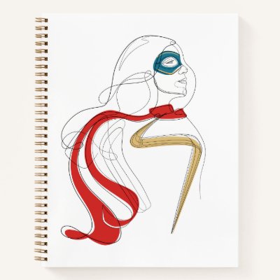 Ms. Marvel | Minimalist Single Line Drawing Notebook