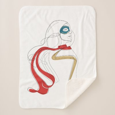 Ms. Marvel | Minimalist Single Line Drawing Sherpa Blanket