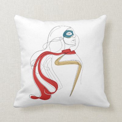 Ms. Marvel | Minimalist Single Line Drawing Throw Pillow