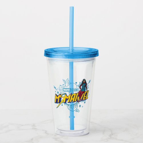 Ms Marvel  Ms Marvel With Sloth Baby Sketch Acrylic Tumbler