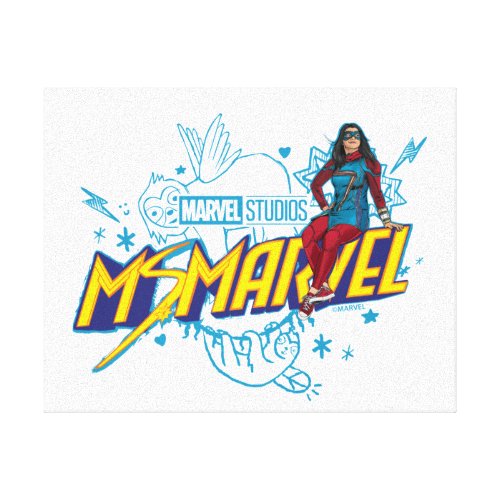 Ms Marvel  Ms Marvel With Sloth Baby Sketch Canvas Print