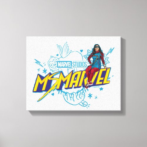 Ms Marvel  Ms Marvel With Sloth Baby Sketch Canvas Print