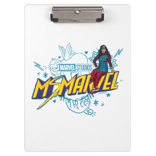 Ms Marvel  Ms Marvel With Sloth Baby Sketch Clipboard