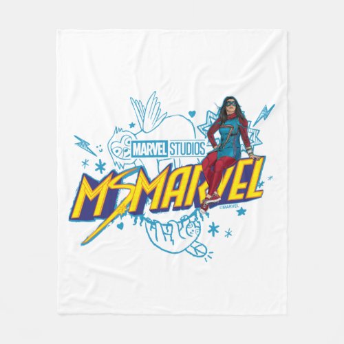 Ms Marvel  Ms Marvel With Sloth Baby Sketch Fleece Blanket