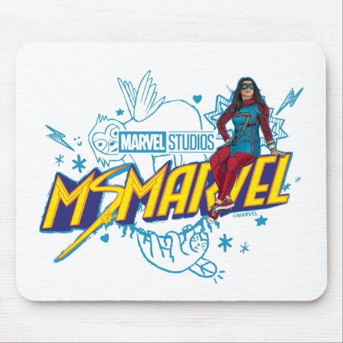 Ms Marvel  Ms Marvel With Sloth Baby Sketch Mouse Pad
