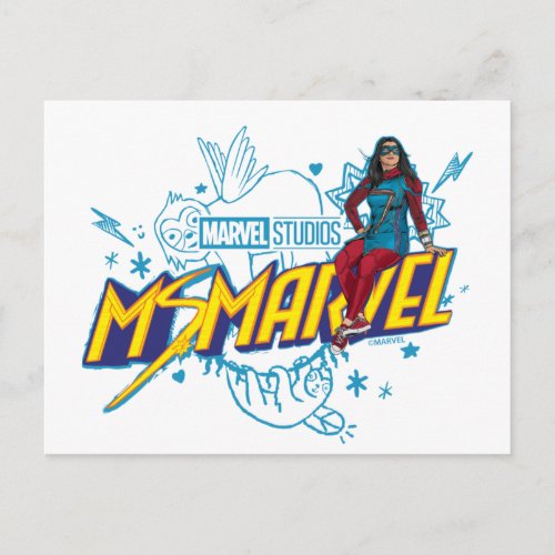 Ms Marvel  Ms Marvel With Sloth Baby Sketch Postcard