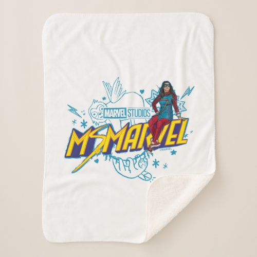 Ms Marvel  Ms Marvel With Sloth Baby Sketch Sherpa Blanket
